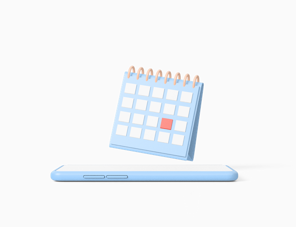Mobile Calendar  3D Icon