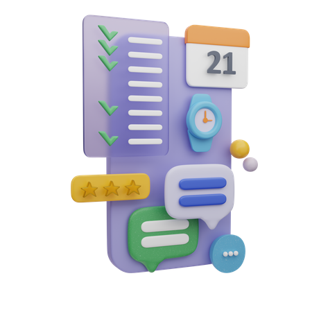 Mobile Calendar App  3D Illustration