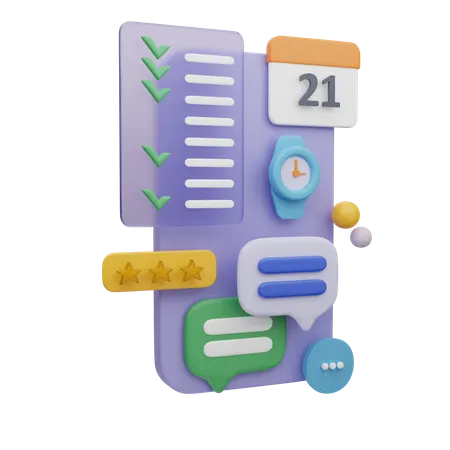 Mobile Calendar App  3D Illustration