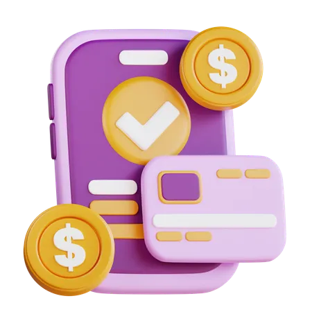 3 D Mobile Card Payment 3D Icon