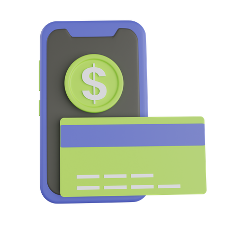 Mobile Card Payment  3D Icon