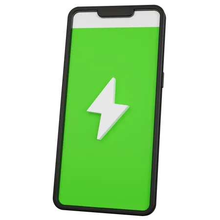 3 D Rendering Black Smartphone Battery Almost Full Isolated 3D Icon
