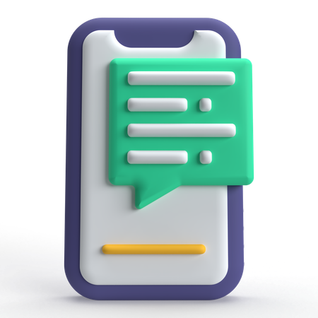 Mobile Chat  3D Icon