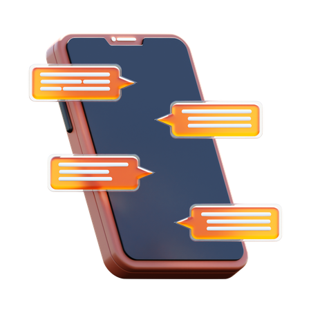 モバイルチャット  3D Icon