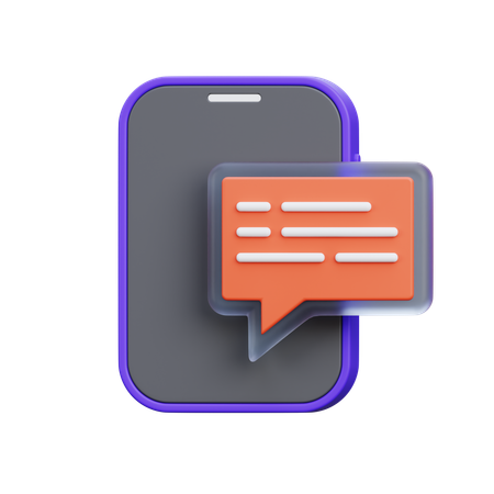Mobile Chat  3D Icon