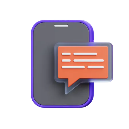 Mobile Chat  3D Icon