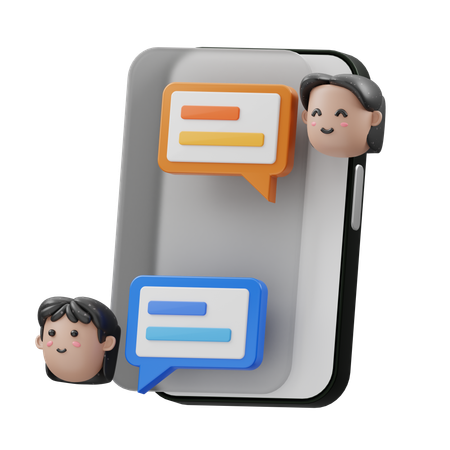 Mobile Chat  3D Icon