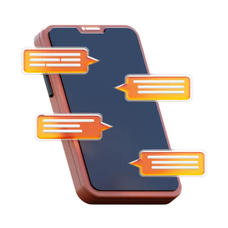 Mobile Chat  3D Icon