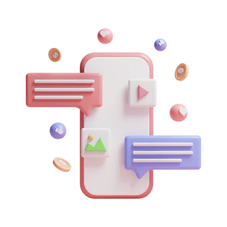 Mobile Chat  3D Icon