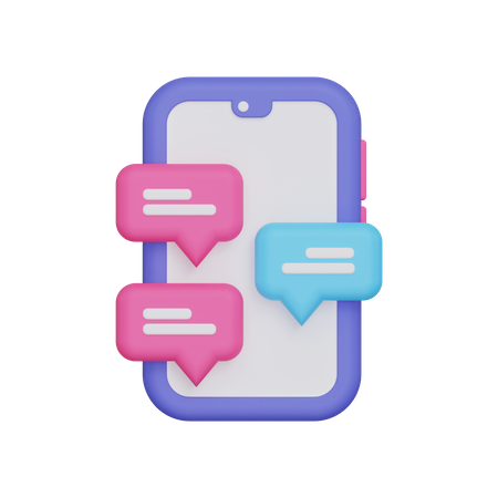 Mobile Chat  3D Icon