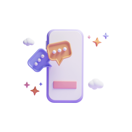 Mobile Chat  3D Icon