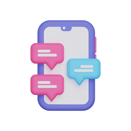 Mobile Chat  3D Illustration