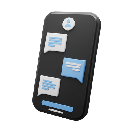 Mobile Chat  3D Illustration