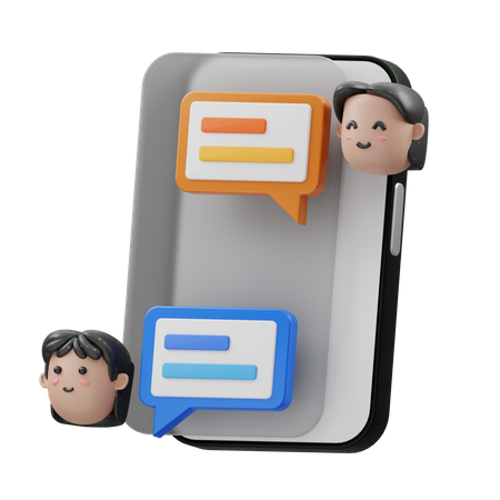 Mobile Chat 3D Illustration