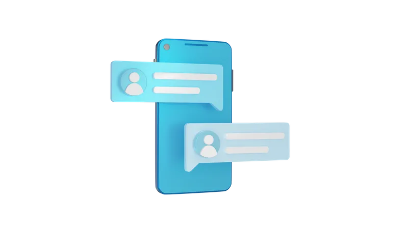 Mobile Message Chatting 3D Icon