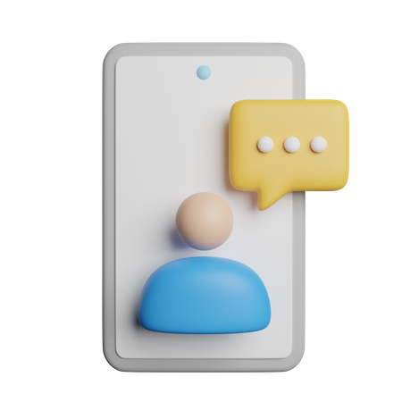 Mobile Chat 3D Icon