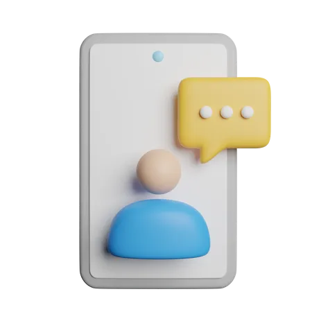 Mobile Chat 3D Icon