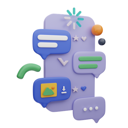 Mobile Chat-App  3D Icon