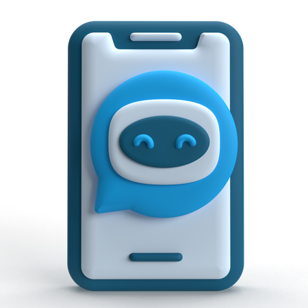 Mobile Chat Bot  3D Icon