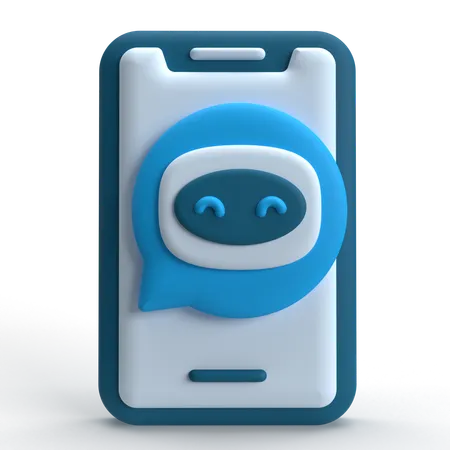 Mobile Chat Bot  3D Icon
