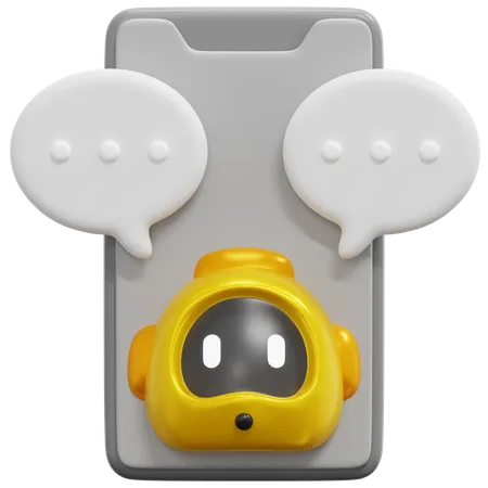 Mobile Chat Bot  3D Icon