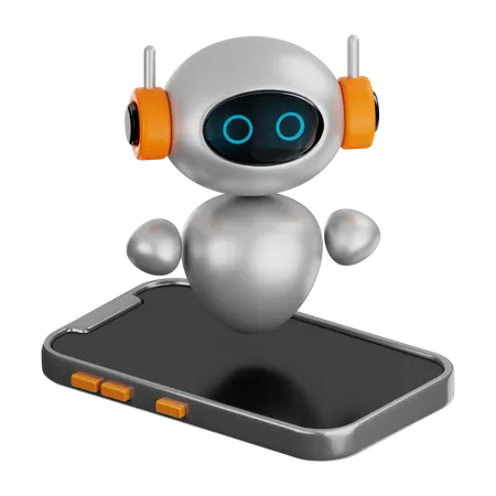 Mobile Chatbot  3D Icon