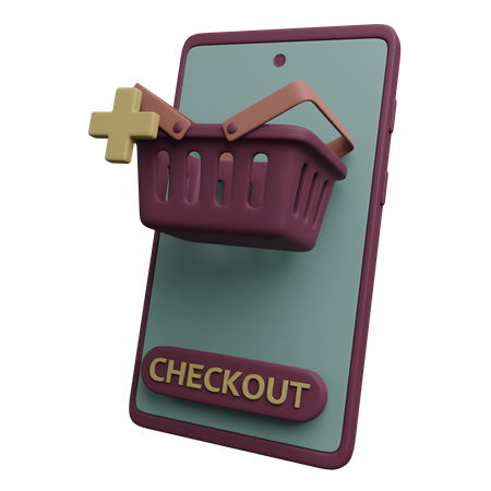 Mobiler Checkout  3D Icon