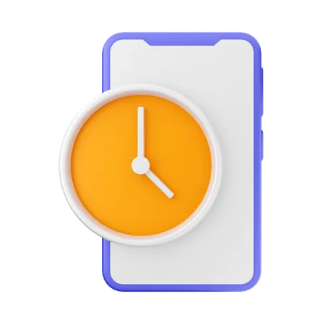 Mobile Clock  3D Icon