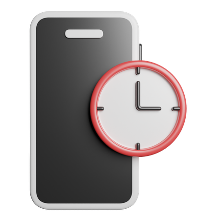 Mobile Clock  3D Icon