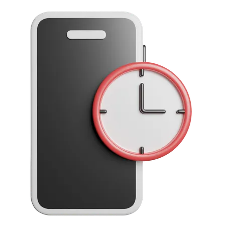 Mobile Clock  3D Icon