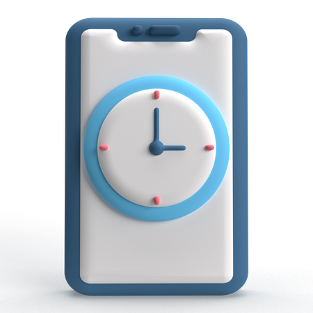 Mobile Clock  3D Icon