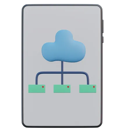 Smartphone Cloud Computing 3 D Icon Illustration With Transparent Background 3D Icon