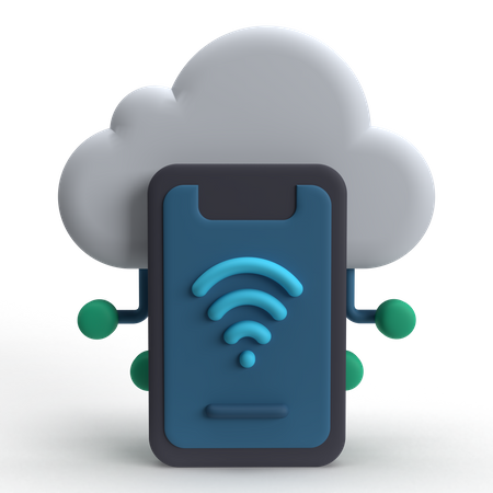 Mobile Cloud  3D Icon