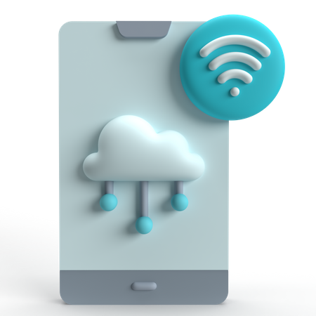 Mobile Cloud  3D Icon