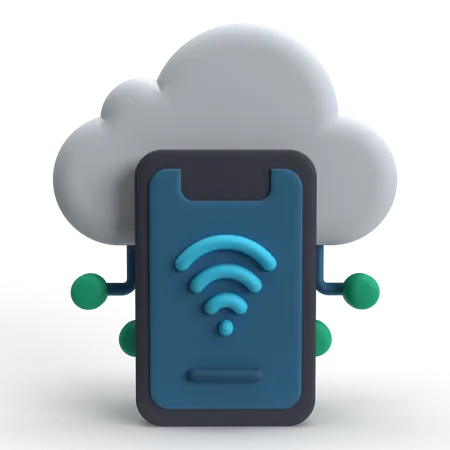 Mobile Cloud  3D Icon