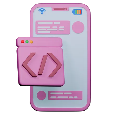 Mobile Codierung  3D Icon