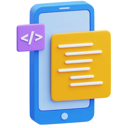 Mobile Coding  3D Icon