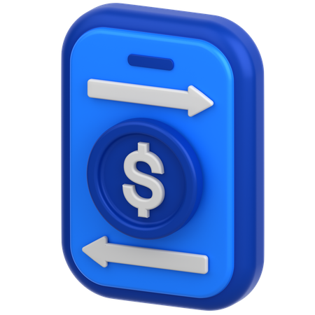 Mobile coin trade  3D Icon