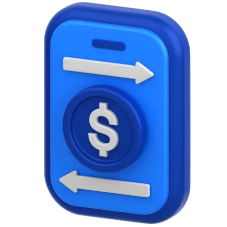 Mobile coin trade  3D Icon