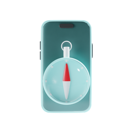 Mobile Compass  3D Icon