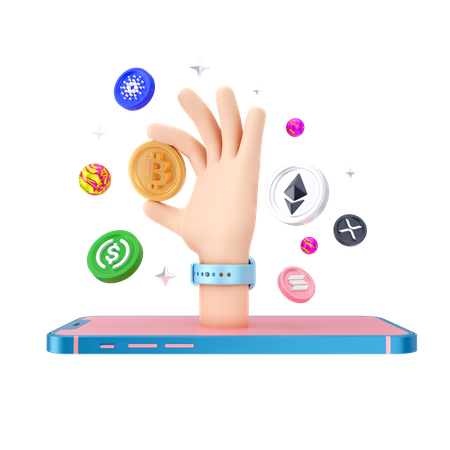 Mobile Crypto Exchange  3D Icon