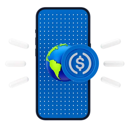 Mobile crypto trading  3D Icon