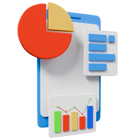 Mobile Data Analysis  3D Icon