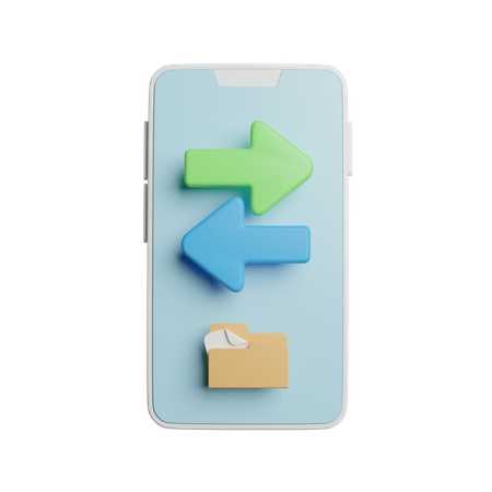 Mobile Data Transfer  3D Icon