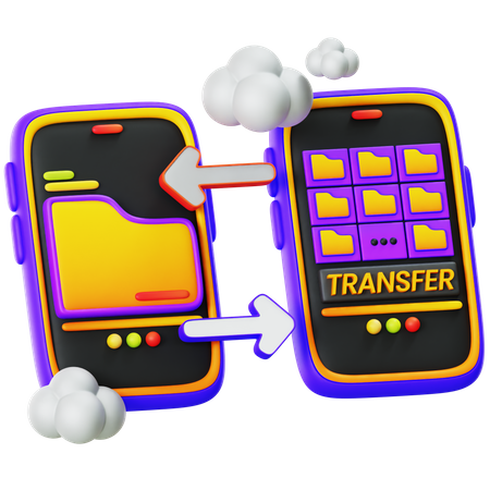 Mobile Data Transfer  3D Illustration