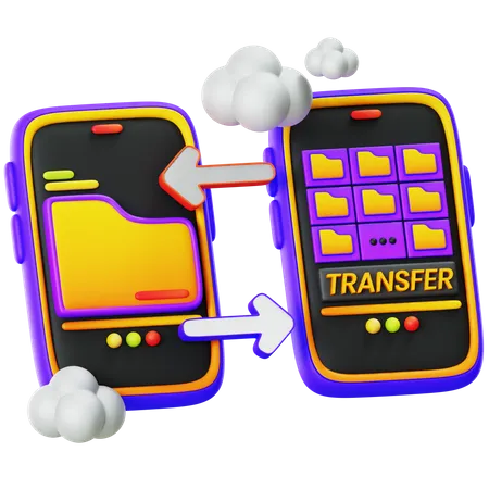 Mobile Data Transfer  3D Illustration