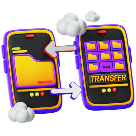 Mobile Data Transfer 3D Illustration