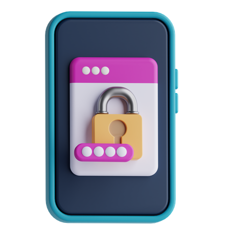 Mobile Device Security 3D Icon