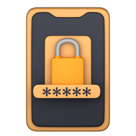 Mobile Device Security 3D Icon