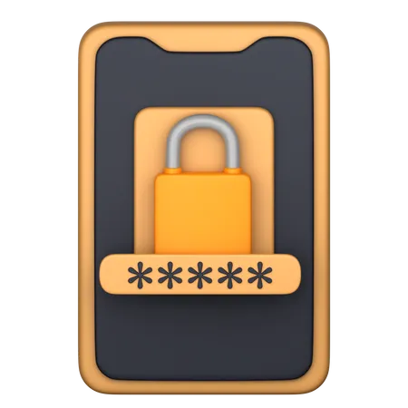 Mobile Device Security  3D Icon